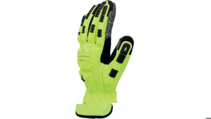 Rękawice udarowe, wielozadaniowe, doskonała chwytność dzięki wypustkom z PVC, kolor żółty, rozmiar 12, VV906JA12