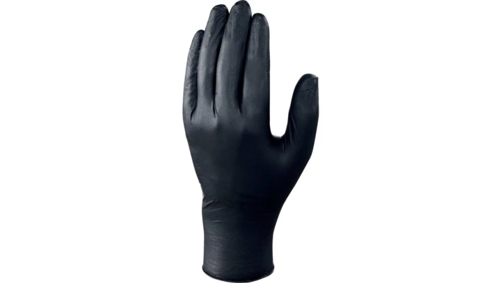 RĘKAWICE JEDNORAZOWE Z NITRYLU, NIEPUDROWANE, OPAKOWANIE 100, CZARNE, ROZMIAR 6/7, V1460B10006