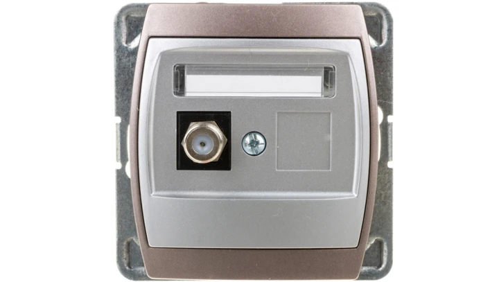 GAZELA Gniazdo antenowe pojedyncze typu F srebrno/ tytanowe GPA-1JF/m/18/23