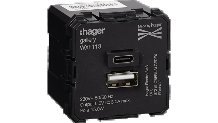 gallery Ładowarka USB A+C 3A mechanizm 2M WXF113