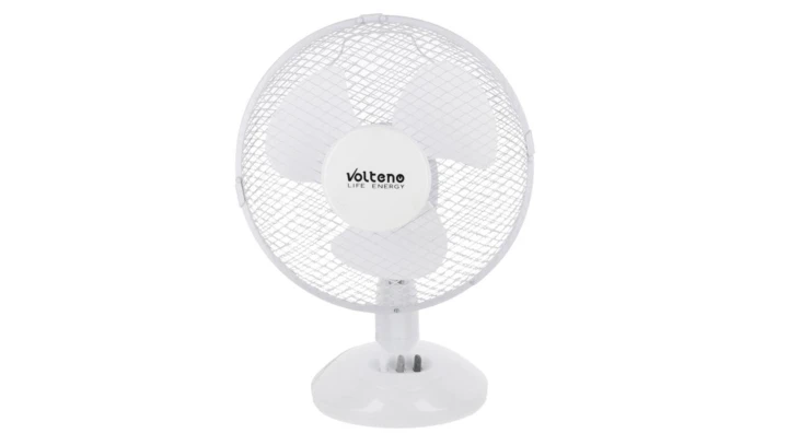 Wentylator biurkowy 230V 21W oscylacja szary 27x21x37cm VO2538