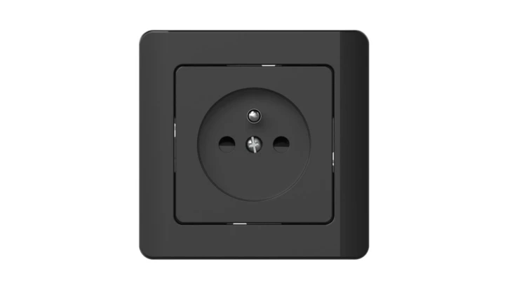 Gniazdo podtynkowe z uziemieniem, Silva, czarne / 46220