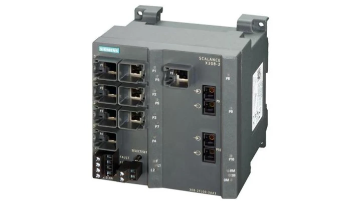 Switch zarządzalny SCALANCE X308-2, 2x 1000 Mbit/s MM SC, 1x 10/100/1000 Mbit/s i 7x 10/100 Mbit/s RJ45, 6GK5308-2FL10-2AA3