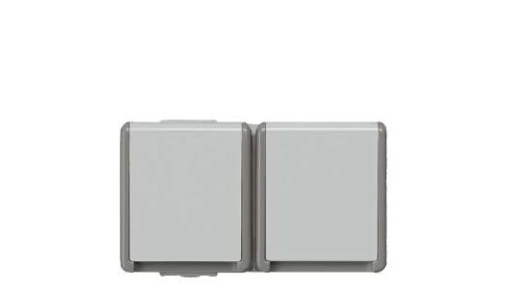 Siemens Gniazdo wtykowe podwójne natynkowe kolor szary, 16A, IP44, 5UB4722