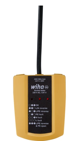 Tester gniazd sieciowych 230 V AC, CAT II 45220