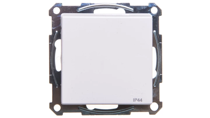 Merten System M Gniazdo pojedyncze z/u 16A IP44 z przesłonami i klapka białe MTN2514-0325