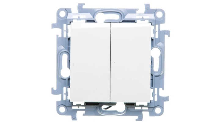 Simon 10 Łącznik świecznikowy z podświetleniem LED 10AX IP44 biały CW5BL.01/11