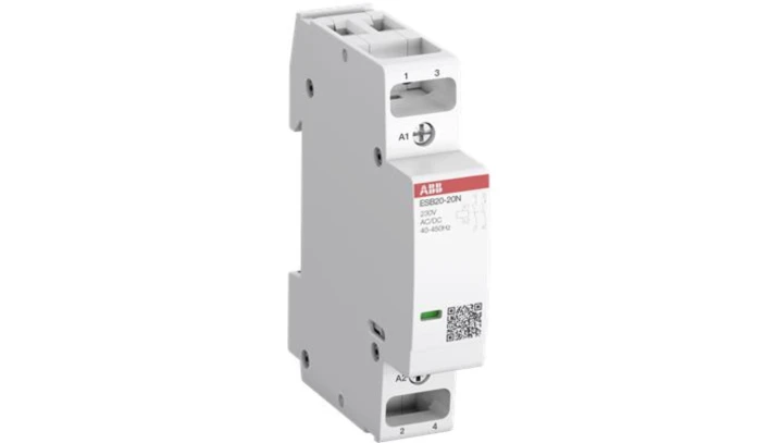 Stycznik modułowy ESB20-20N-01, 20A (AC-1/AC-7a), 9A (AC-3), 24V AC/DC, 2NO 1SBE121111R0120