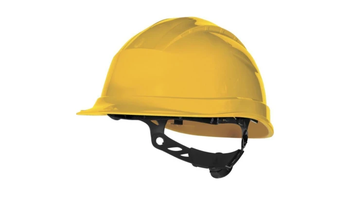 Hełm budowlany z polipropylenu z regulacją obwódu głowy od 53 do 63 cm kolor żółty rozmiar REGULOWANY TETE QUARUP3JA