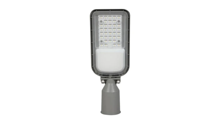 Oprawa Uliczna LED 30W 4050lm 4000K IP65 Szara 5 Lat Gwarancji Regulowany uchwyt 23831
