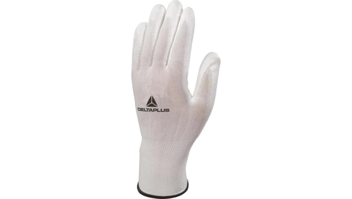 Rękawice dziane z poliestru (100) dłoń powlekana poliuretanem ścieg 13 kolor biały rozmiar 8 MAIN VE702P08