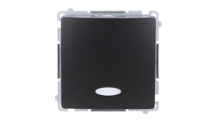 Simon Basic Łącznik jednobiegunowy (moduł) z sygnalizacją załączenia, 10AX, 250V, szybkozłącza, czarny BMW1ZL.01/49