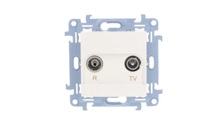 Simon 10 Gniazdo antenowe R-TV końcowe separowane białe IP20 CAK.01/11