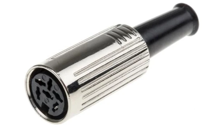 Gniazdo Din 6 -pinowe Żeński Montaż na kablu 60 V AC /50szt./