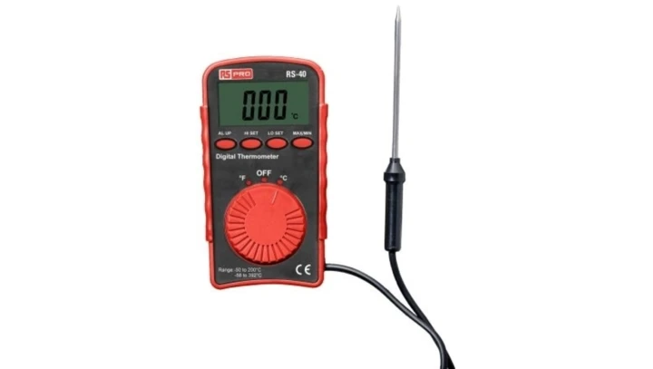 Termometr cyfrowy liczba wejść 1 +200 C, +392 Fkieszonkowy rozdzielczość 0,1 , skala: F/C RS PRO