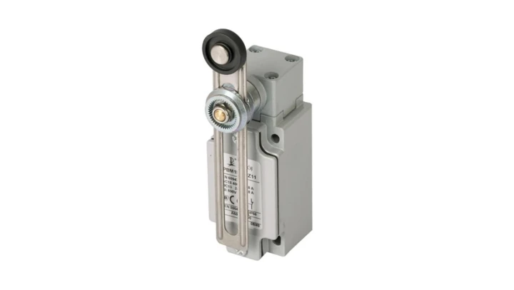 Wyłącznik krańcowy metal 1R 1Z wolnoprzełączający regulowana dźwignia z rolką z tworzywa Ø22 PBM1E51PY11 A37-3523