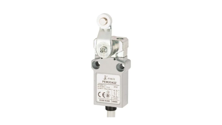 Wyłącznik krańcowy 1R 1Z wolnoprzełączający dźwignia z rolką metalową Ø14 PEM2G42X A37-B93X