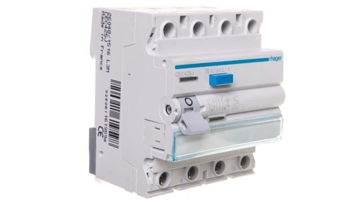 Wyłącznik różnicowoprądowy 4P 25A 0,1A typ AC CEC425J