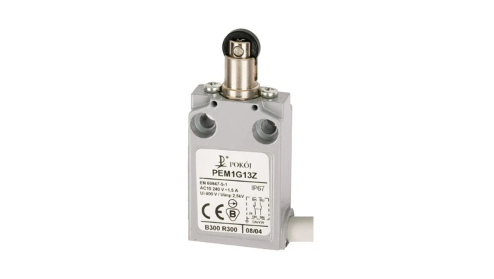 Wyłącznik krańcowy 1R 1Z wolnoprzełączający popychacz metalowy z rolką z tworzywa równoległą Ø12 PEM1G13X A37-A84X