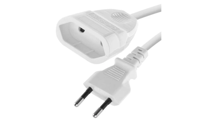 Przedłużacz 5 m / 1 gniazdo / biały / PVC / 0,75 mm2