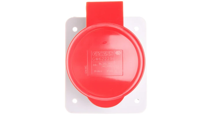 Gniazdo stałe 5P 32A 400V czerwone IP44 10 6H IEC 309 HP GW62221H /opak. 25/