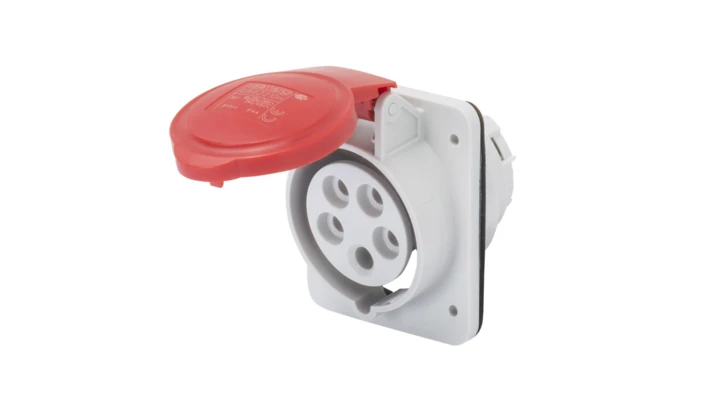 Gniazdo stałe 4P 16A 400V czerwone IP44 10 6H IEC 309 HP GW62209H /opak. 50/