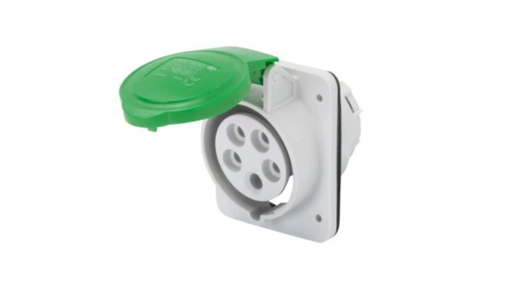 Gniazdo stałe 4P 16A 50V zielone IP44 10 10H IEC 309 HP GW62805H /opak. 15/
