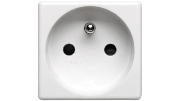 Gniazdo pojedyncze z/u 16A 2 moduły białe standard francuski ELIT00874 /opak. 30/