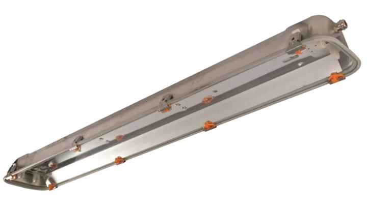 Oprawa świetlówkowa przeciwwybuchowa ze stali nierdzewnej z elektronicznym zasilaczem 2x18W ATEX 2D3G P822132EX