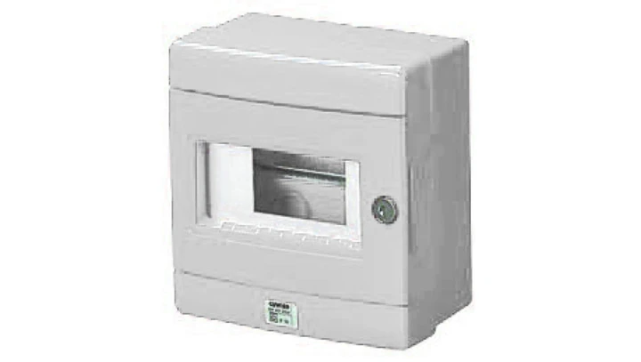 Szafka do wyłącznika p.poż. 1x8 moduły natynkowa szara IP55 GW42208 /opak. 10/