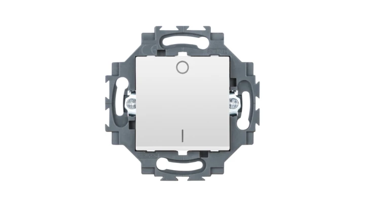 Łącznik pojedynczy 2P10AX, z nadrukiem 0 i 1, samozaciski, biały, Dahlia GW35003W