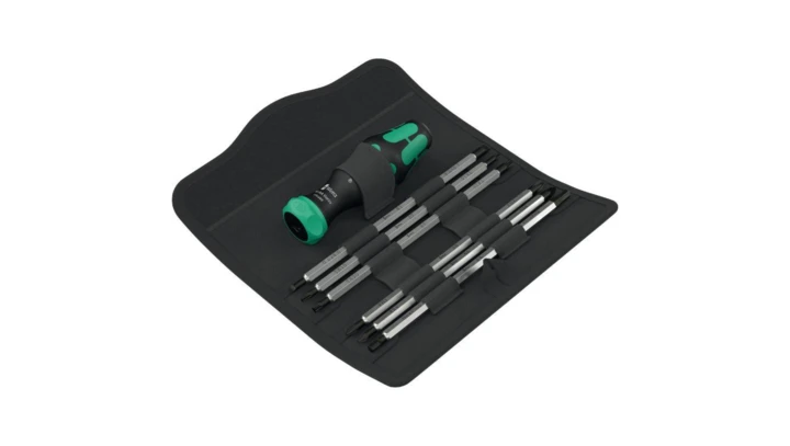 Zestaw wkrętaków 7 sztuk: rękojeść z funkcją grzechotki + 6 trzpieni dwustronnych Kraftform Kompakt Vario RA Kraftform WERA