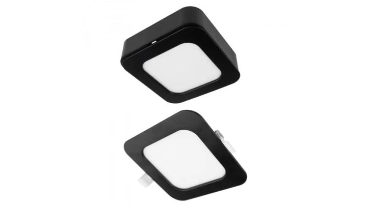 Oprawa Downlight 6W 540lm kwadrat CCT 2w1 czarny IP20 Podtynkowy/Natynkowy