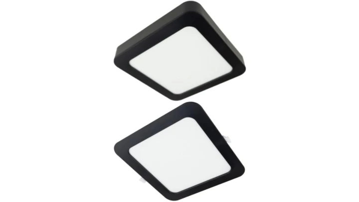 Oprawa Downlight 24W 2200 lm kwadrat CCT 2w1 czarny IP20 Podtynkowy/Natynkowy