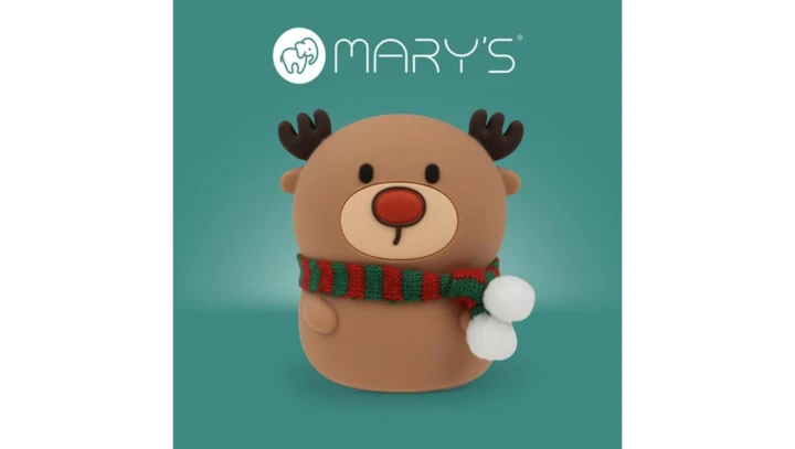 MARYS lampka nocna LED Reniferek z szalikiem MW61419