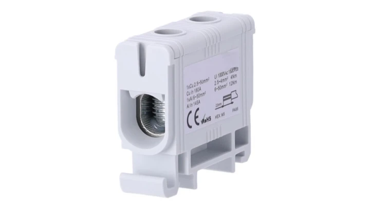 Złączka szynowa zgx 1x50 mm2 szara GEP-00045