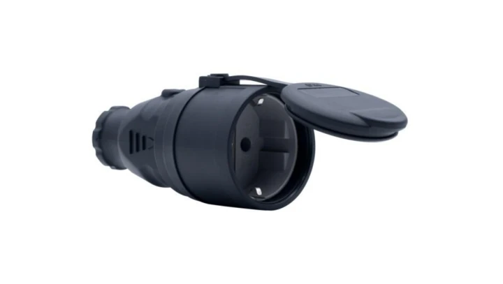 Gniazdo gumowe NOVA 230V 16A IP44 SCHUKO czarne