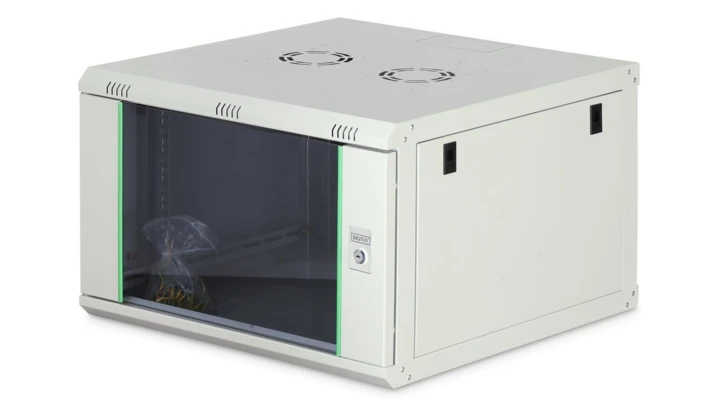 Szafa sieciowa wisząca Dynamic 19 7U rack 600x600, drzwi szyba, szary, niezłożona, 60kg DN-37102