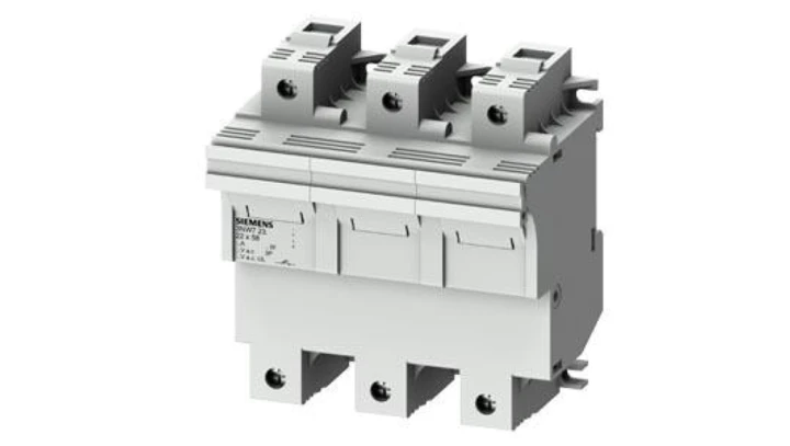 Uchwyt bezpiecznika cylindrycznego, 22x58 mm, 3-biegunowy, In: 100A, Un AC: 690V 3NW7231