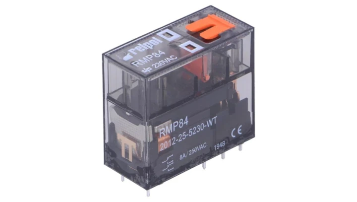 Przekaźnik: elektromagnetyczny DPDT Ucewki: 230VAC 8A 8A/24VDC RMP84-2012-25-5230-WT