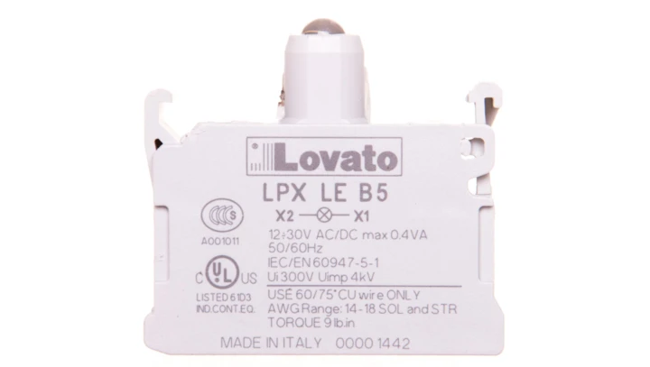 Oprawka z LED żółta 12-30V AC/DC światło ciągłe LPXLEB5