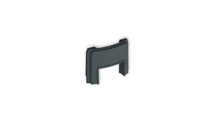 Zaślepka z wpustem do korytka 25x15 mm do puszki natynkowej pojedynczej PUO-1 grafitowy mat 28ZAPUO-3