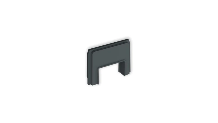 Zaślepka z wpustem do korytka 25x15 mm do puszki natynkowej pojedynczej PUK-1 / PUZ-1 grafitowy mat 28ZAPUKZ-3