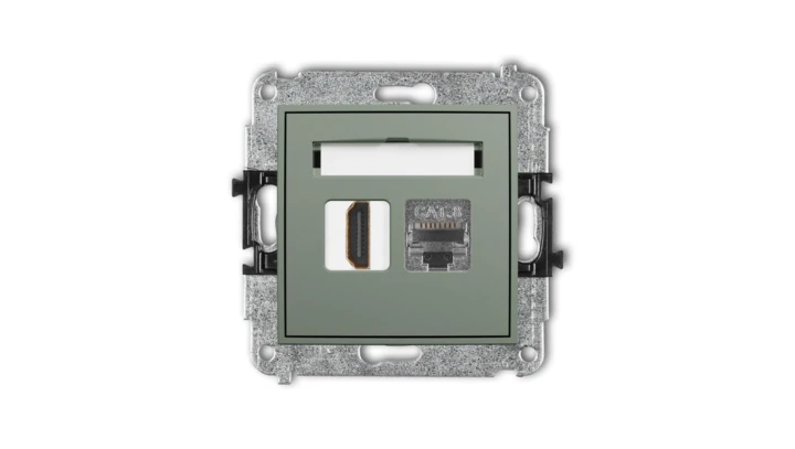 ICON Mechanizm gniazda pojedynczego HDMI 2.1, 8K + gniazda komp. poj. 1xRJ45, kat. 8, ekranowany, 8-stykowy szałwiowy 61IGHK-88