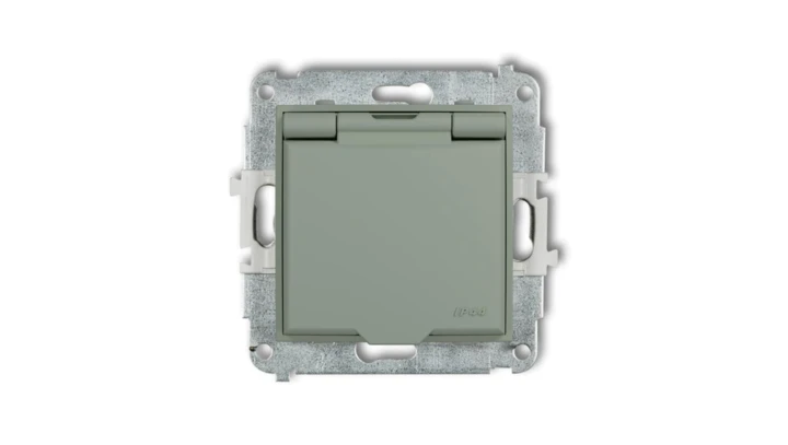 ICON Mechanizm gniazda bryzgoszczelnego z uziemieniem 2P+Z (klapka szałwiowa, przesłony torów prądowych) szałwiowy 61IGPB-1zp
