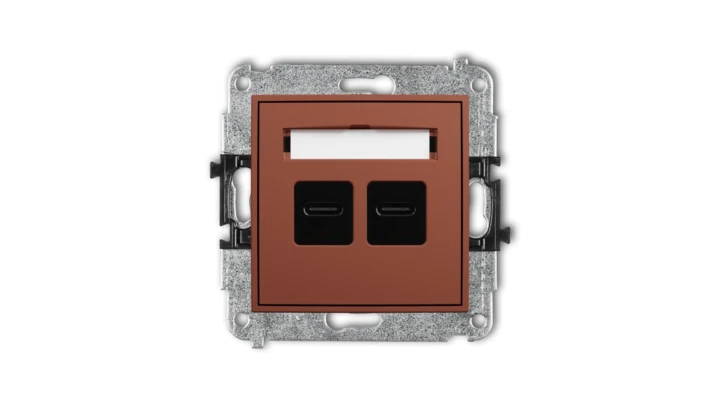 ICON Mechanizm ładowarki USB podwójnej 2xUSB C, 30W max. terakota 63ICUSB-9