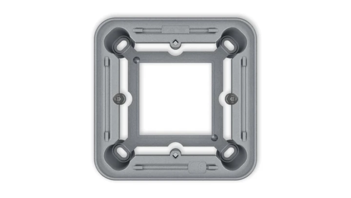 ICON / MINI Puszka natynkowa pojedyncza zaokrąglona ICON i MINI srebrny metalik 7PUZ-1