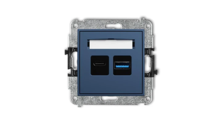 MINI Mechanizm ładowarki USB podwójnej USB C + USB A, 30W max. navy blue 64MCUSB-10