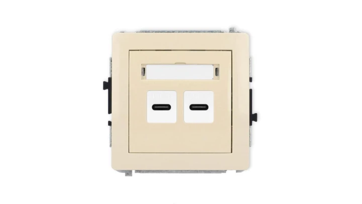 DECO Mechanizm ładowarki USB podwójnej 2xUSB C, 30W max. beżowy 1DCUSB-9