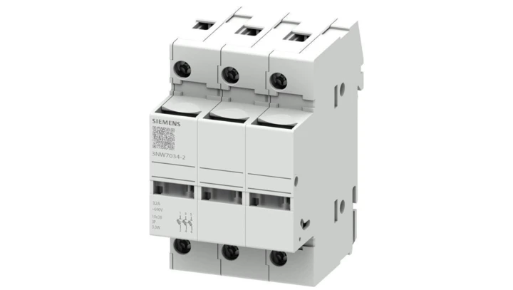 Podstawa bezpiecznikowa do wkładek cylindrycznych 10×38 mm 32A 3P z diodą LED 3NW7034-2